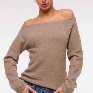 Abercrombie & Fitch Boucle Off the Shoulder Sweater